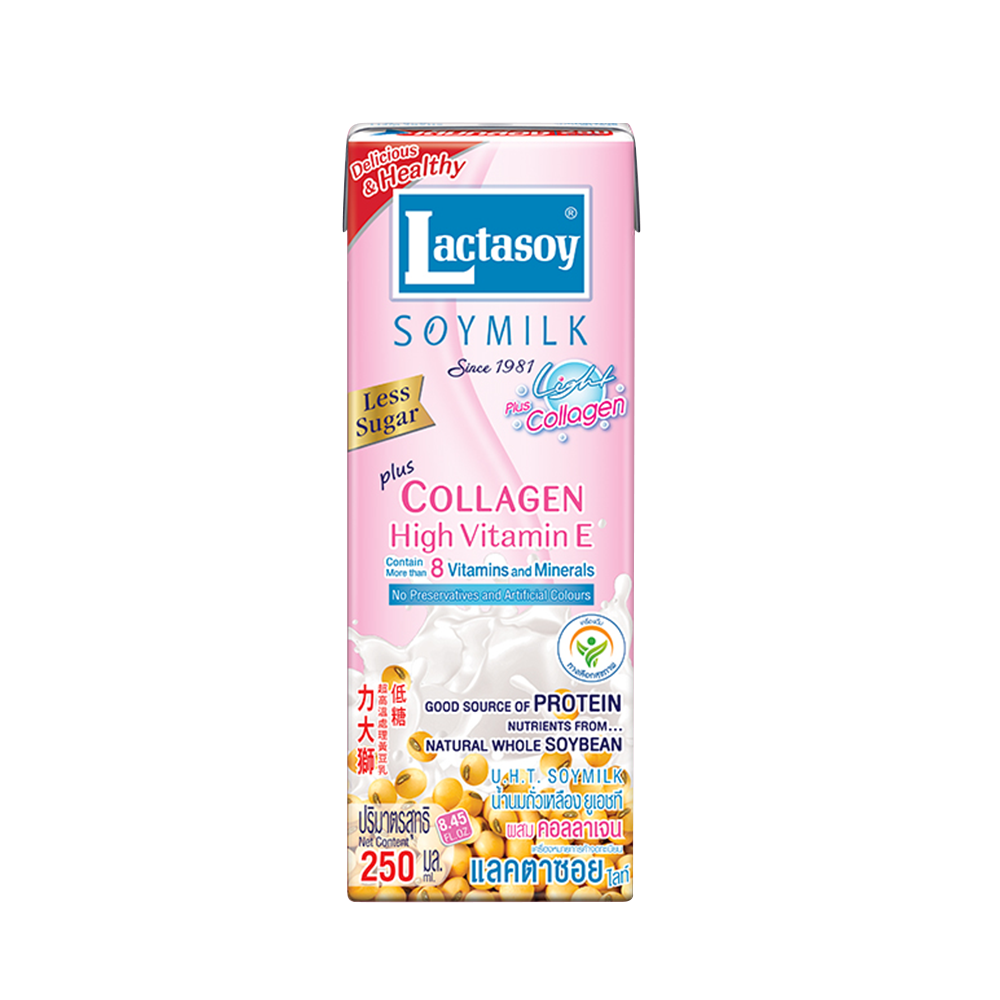 LACTASOY Soy Milk Light Plus Collagen 250ml (Case 36)