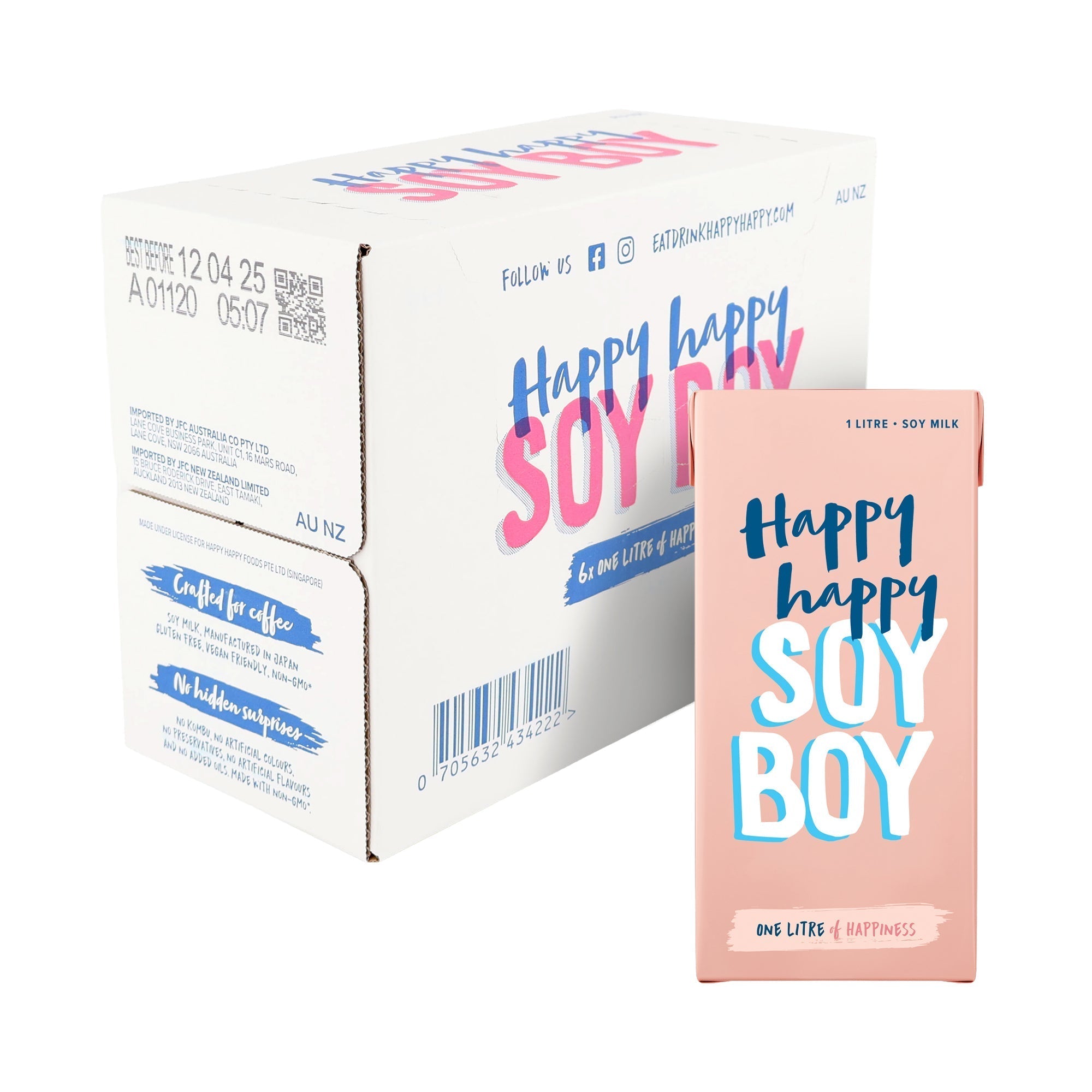Happy Happy Soy Boy Soy Milk Box | 6 x 1L
